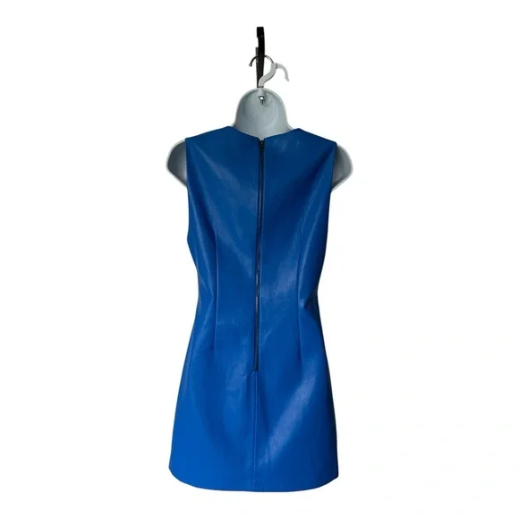 blue leather mini dress Vegan Leather Lace Up Bondage Mini Dress main image 1